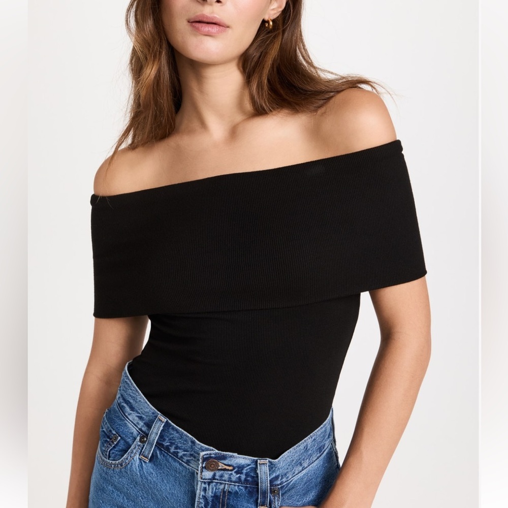 Enza Costa Off The Shoulder Grey Top